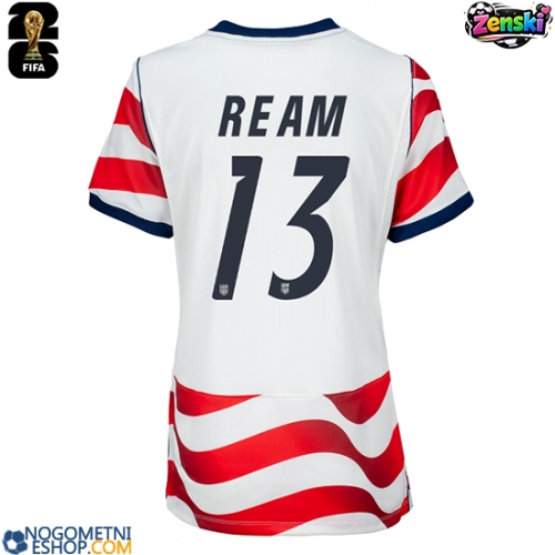 Ženski Nogometni dresi Združene države Tim Ream #13 Domači SP 2026 Kratek Rokav